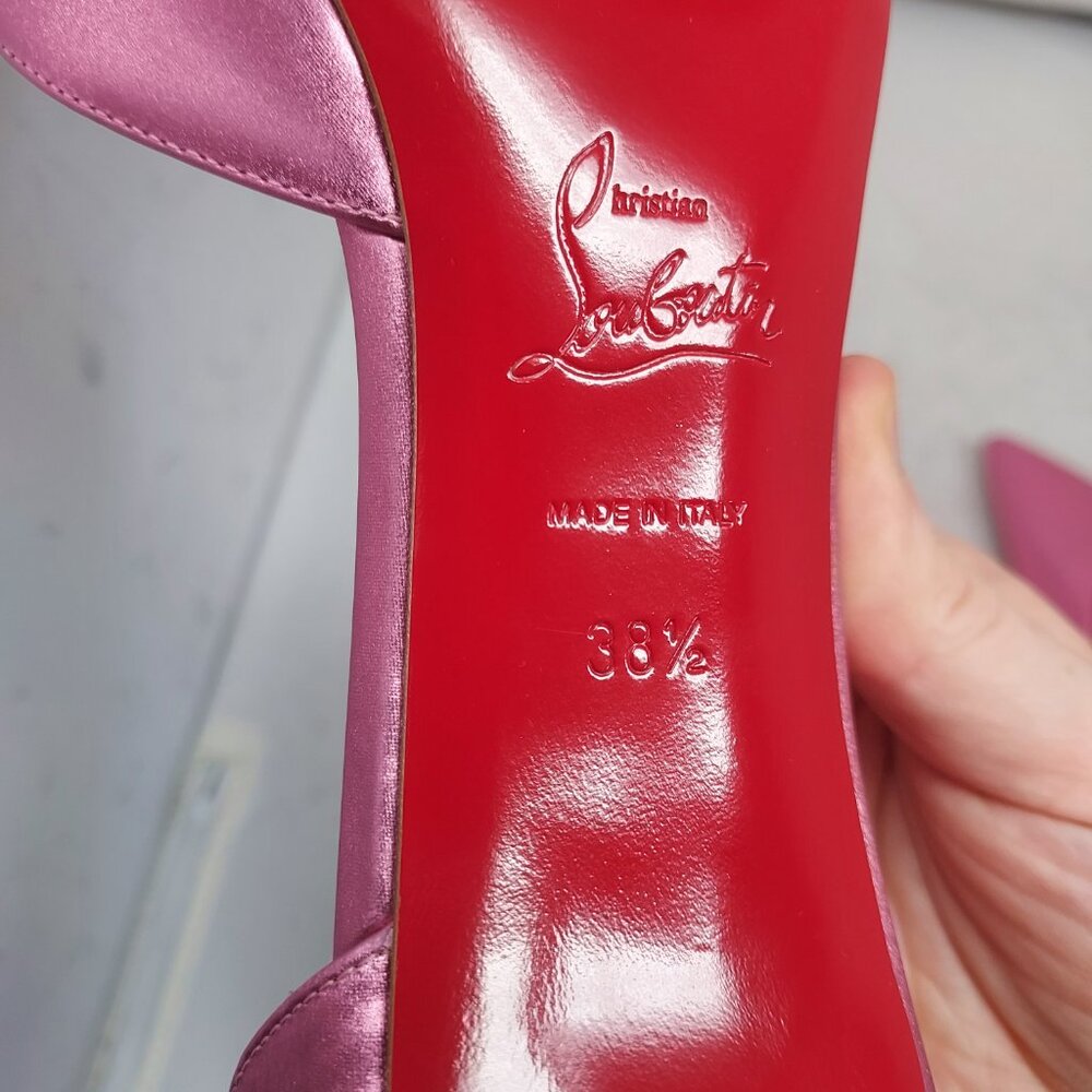 Christian Louboutin Metallic Pink Pointed Toe Pumps - Picture 7 of 11
